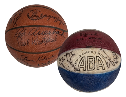 Pair of Signed Basketballs (2 Different) (PSA/DNA Pre-Cert)